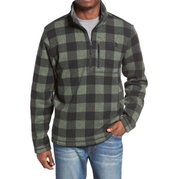 north face plaid fleece